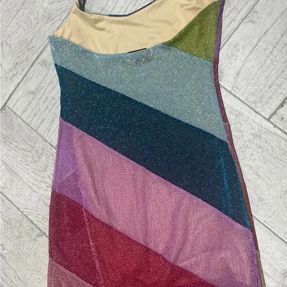 KURT GEIGER LONDON Rainbow Mini Dress Size M - Picture 3 of 7
